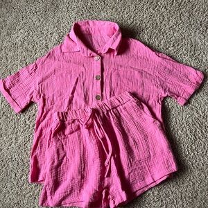 SHEIN Vibrant Pink Textured Fabric